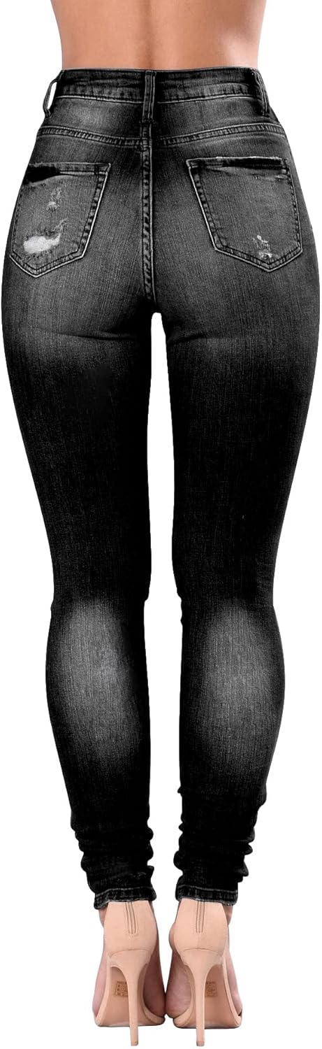 Women High Waisted Jeans for Women Distressed Stretch Jeans for Women Ripped Butt Lift Jeans Denim Pants