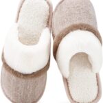 Cozy Slippers for Women Indoor and Outdoor Fuzzy House Shoes with Memory Foam Anti-Skid Sole Gifts for Women Mom Ladies