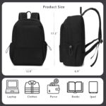 Laptop Backpack for Women and Men, Waterproof Lightweight Travel Daily Rucksack Casual 15.6 inches Computer Bags for , Black Corduroy