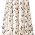 Maxi Skirts for Women Pleated Long Flowy Chiffon Elastic Waist Tiered A Line Skirt