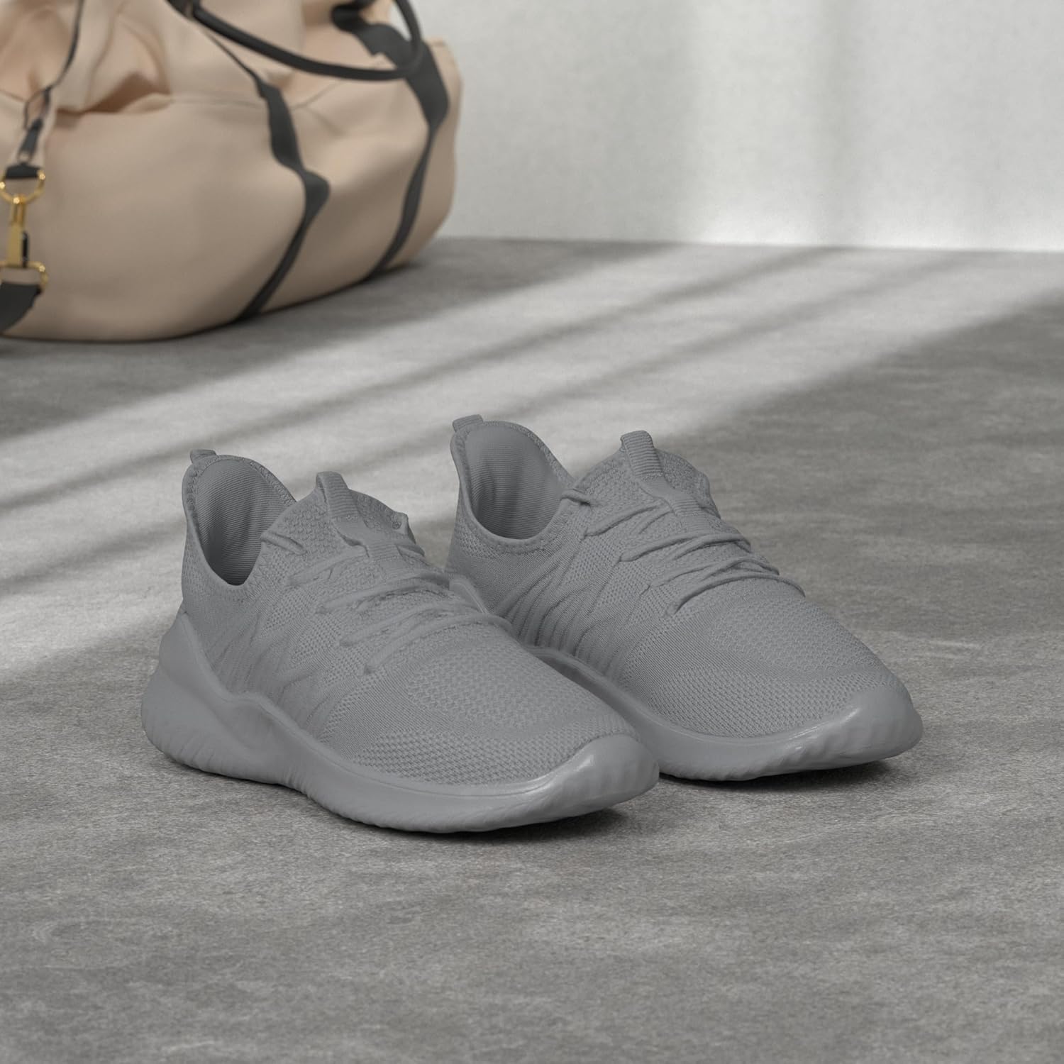 Men Running Shoes Slip-on Walking Sneakers Lightweight Breathable Casual Soft Sole Trainers