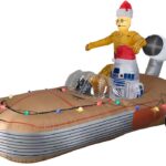 11" Inflatable Christmas Disney Star Wars C-3PO and R2-D2 Land Speeder Scene Yard Decor 37064