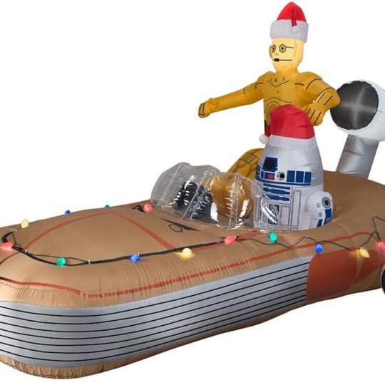 11" Inflatable Christmas Disney Star Wars C-3PO and R2-D2 Land Speeder Scene Yard Decor 37064