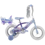 Frozen Bike with Doll Carrier Sleigh for Girl's, 12 In., White and Purple by Huffy