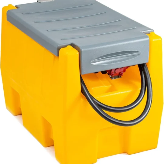 58 Gallon Gasoline Tank, Portable Fuel Tank with 12V Electric Fuel Transfer Pump, 40 GPM Gasoline Fuel Tank with 4 Meters Hose for Gasoline Transportation (Yellow, 58 gal)