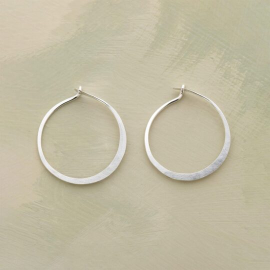Small Hand-Forged Sterling Hoops
