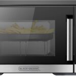 The 5-in-1 microwave oven features air baking, combined cooking, baking, barbecuing and convection cooking functions. It has a capacity of 0.9 cubic feet, a desktop design, stainless steel material, a power of 900 watts, and a child lock function.