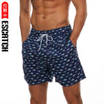 ESCATCH Factory Direct Cross-Border Printed Beach Shorts Men's Swim Shorts Quick-Dry Four-Quarter Shorts Casual Shorts Swim Shorts