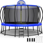 Zupapa 2025 Trampoline with Net, 1800lb Capacity, 12–16FT, No-Gap Design