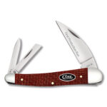 Case XX 1st Production Run Dark Red Burlap Micarta Seahorse Whittler CA82277