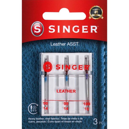 SINGER Leather Machine Needles Assorted Sizes 3ct