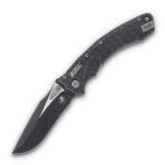 Microtech Amphibian RAM-LOK Fluted Distressed Black 3.87in Apoc Clip Point Blade MT137RL1FLDBK
