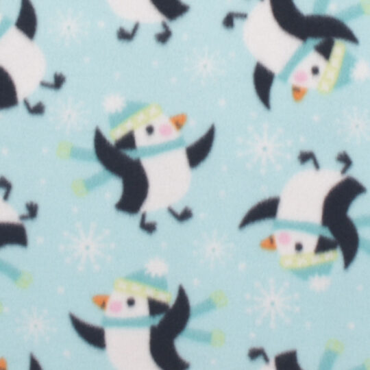 Penguins In Scarves Blizzard Fleece Fabric