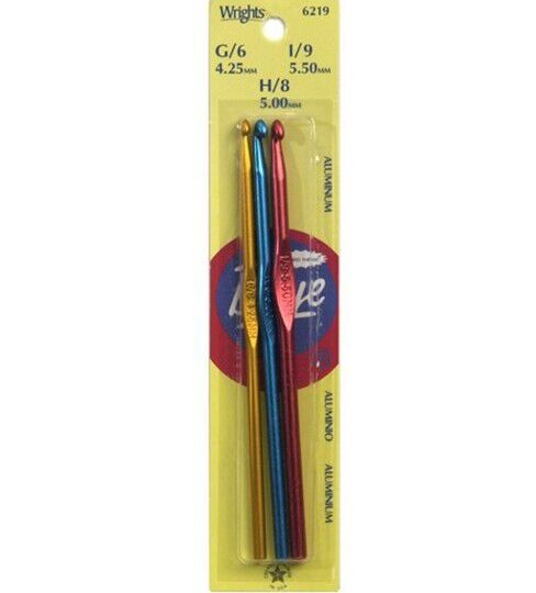 Boye Starter Aluminum Crochet Hook Set Size G, H, I