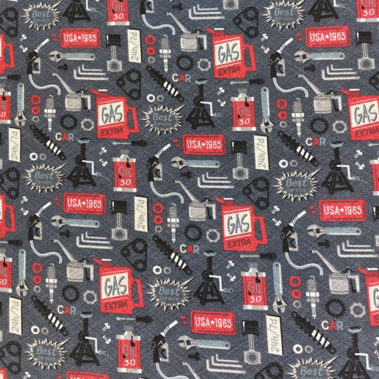 Mechanics Tools Novelty Cotton Fabric