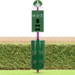 Outdoor version of dog feces collection station - Pet feces collection station with feces bag dispensers - Dog-shaped sign - Large trash can 400 rolls, 200 ziplock bags and 50 reusable bags - Outdoor pet feces collection system