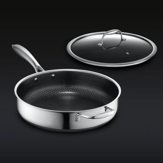 Hybrid Deep Sauté Pan with Lid, 4.5-Qt
