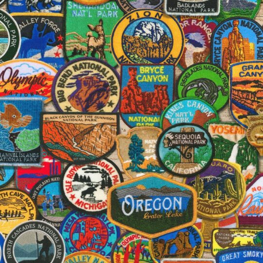 Robert Kaufman Multicolor National Parks Novelty Cotton Fabric