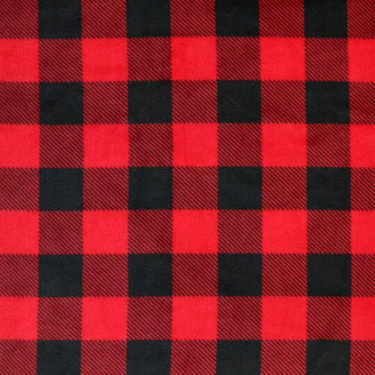 Black & Red Buffalo Plaid Sew Lush Fleece Fabric
