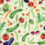 Robert Kaufman Fresh Veggies on White Novelty Cotton Fabric