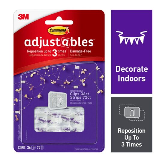Command 108ct Mini Adjustable Decorating Clips & Strips