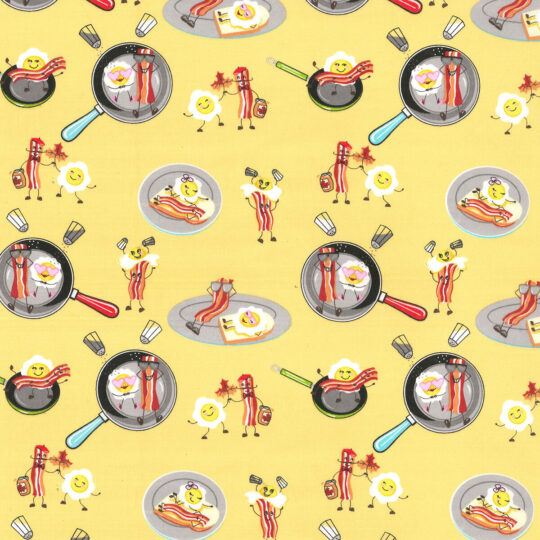 Fabric Traditions Breakfast Foods Yellow Novelty Cotton Fabric
