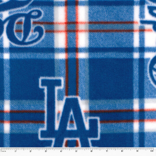Fabric Traditions Los Angeles Dodgers Fleece Fabric Plaid