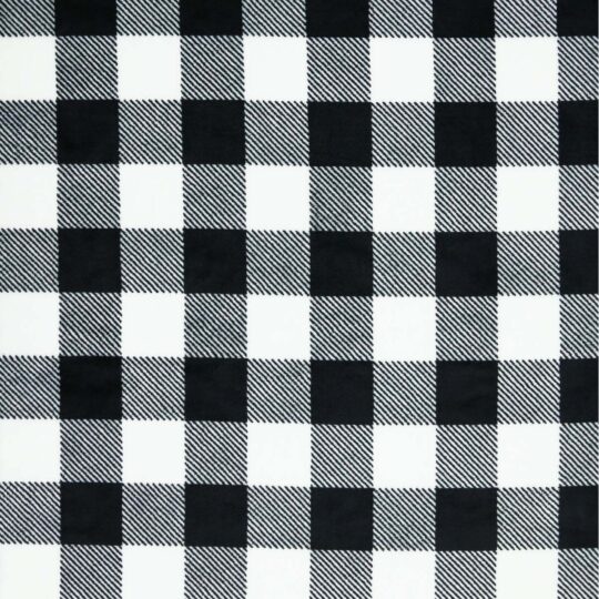 Black & White Buffalo Plaid Sew Lush Fleece Fabric