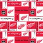 Detroit Red Wings Fleece Fabric Block