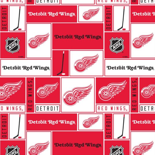 Detroit Red Wings Fleece Fabric Block