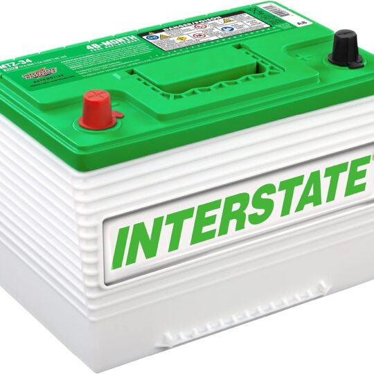 Interstate Batteries Automotive Battery 12V 63Ah (Group 34, 24) Pure Lead, Deep Cycle, Top Post Automobile Replacement (MTZ-34) Car, Jeep, SUV, Truck, Van
