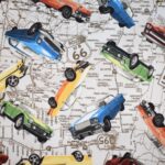 Novelty Cotton Fabric Route 66 Roadmap