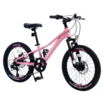 iYofe 20 Inch Kids Mountain Bikes for Girls and Boys, Shimano 7-Speed Mountain Bike, Pink