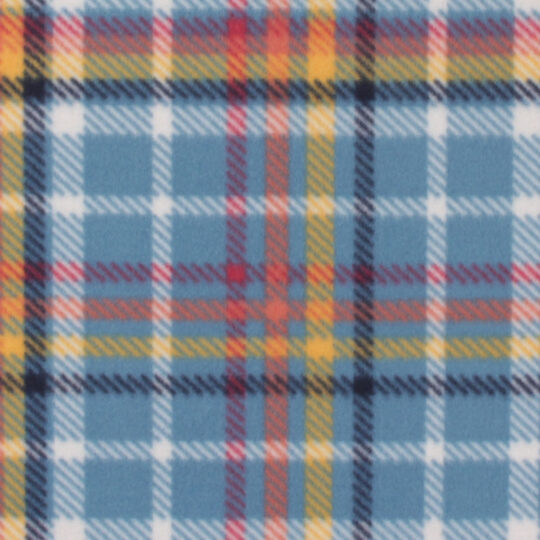 Rainbow Plaid On Aqua Blizzard Fleece Fabric