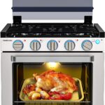 RV liquefied gas stove 21 inches high, a liquefied gas stove oven with 3 burners, suitable for RVs, apartments, mobile homes, made of stainless steel material