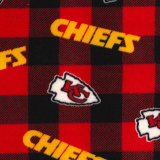 Fabric Traditions Kansas City Chiefs Fleece Fabric Buffalo Check