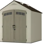 7x7 Storage Shed with Multi-Wall Resin Panels, 4 Skylights, IllumiVent System, and Pad-Lockable Doors, 84quot; D x 84quot; W x 98" H