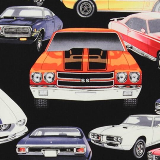 Alexander Henry Pure Muscle on Black Novelty Cotton Fabric