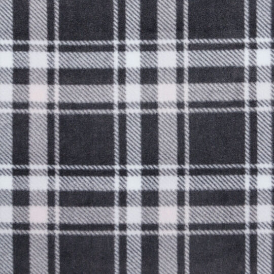 Winter Black Plaid Anti Pill Fleece Fabric