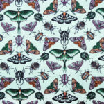 Insects On Blue Novelty Cotton Fabric