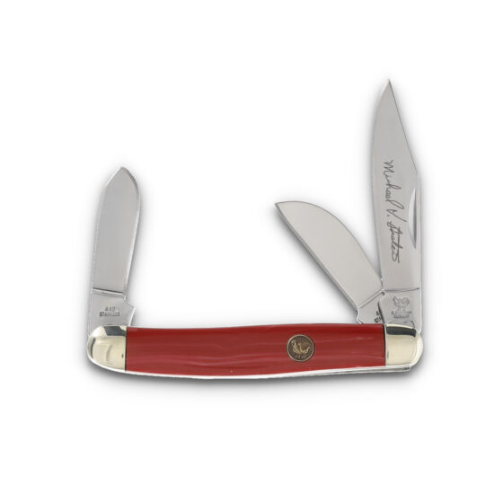 Hen & Rooster 3 Blade Stockman Michael Prater Red Handle HR313MPRS