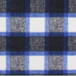 Blue & Black Textured Plaid Anti Pill Fleece Fabric
