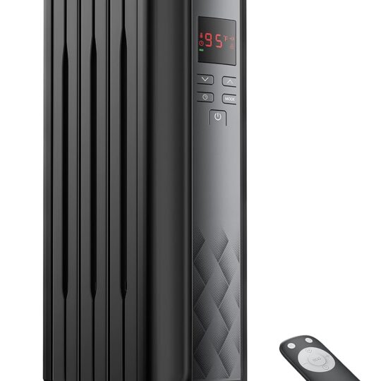 Dreo Oil Filled Radiator Heater, Electric Radiant Heater with Remote Control, 4 Modes, Overheat & Tip-Over Protection, 24h Timer, Digital Thermostat, Quiet Space Heater for Indoor Use Large Room
