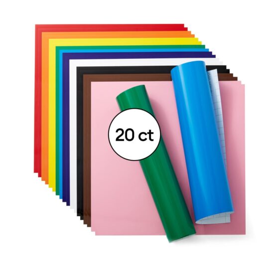 Cricut 12 x 12 Rainbow Permanent Vinyl Samplers 20ct