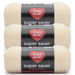 Red Heart Super Saver Brushed 260yds Worsted Acrylic Yarn 3 Bundle