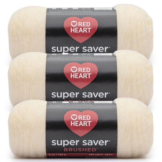 Red Heart Super Saver Brushed 260yds Worsted Acrylic Yarn 3 Bundle