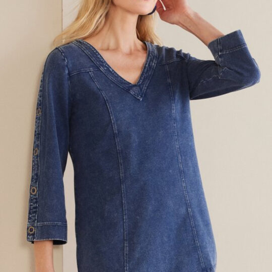Wilma Washed Knit Denim Tunic