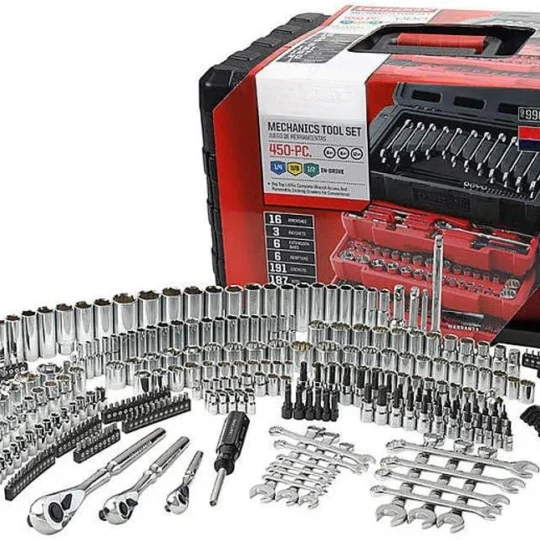 450-Piece Mechanics Tool Set, Ratchet Socket Hand Wrench Toolset