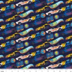 Hot Wheels Car Stripe Blue Cotton Fabric
