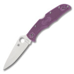 Spyderco Endura 4 Lightweight Flat Ground Purple FRN 3.8in Satin Plain Blade SPC10FPPR